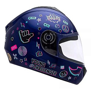 Capacete Infantil Azul Fly Young Hg Live