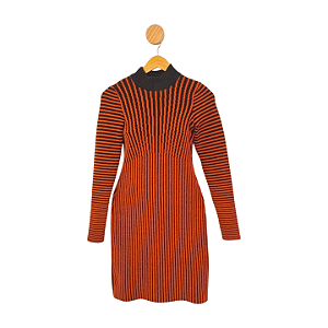 Vestido Minasmalha Laranja e Preto M