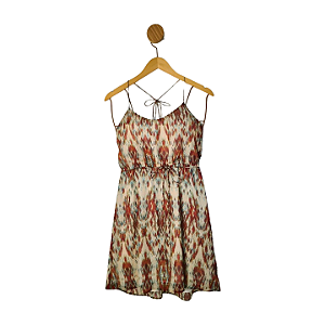 Vestido Roxy Bege e Vermelho G/M