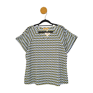 Blusa Miss Fashion Azul e Amarela G