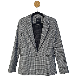 Blazer Bershka Branco e Preto PP