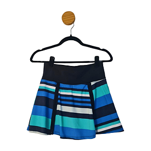 Short saia Geraldo Cunha Azul M