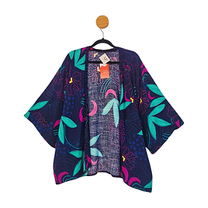 Kimono Camarim Florido Roxo U