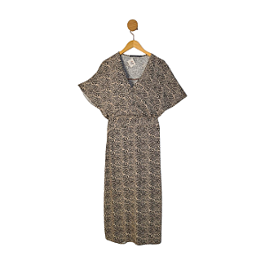 Vestido Maria Filó Bege G