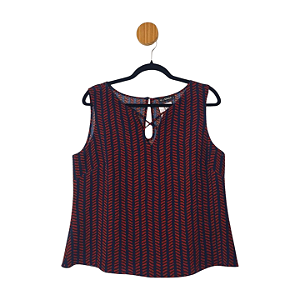 Blusa All Side Vinho e Azul 42