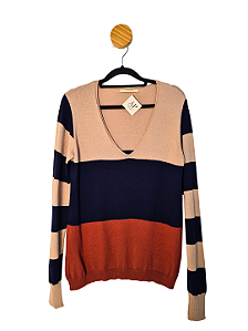 Blusa Murau Bege e Azul P