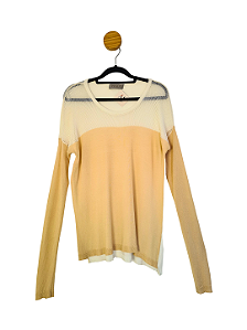Blusa Pusco Bege e Branca M/G