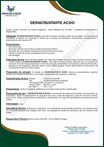 FORMULAÇÃO DESINCRUSTANTE ÁCIDO