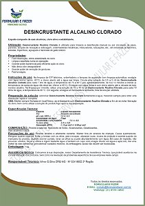 FORMULAÇÃO DESINCRUSTANTE ALCALINO CLORADO