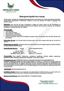 FORMULAÇÃO DETERGENTE LIQUIDO PARA ROUPAS