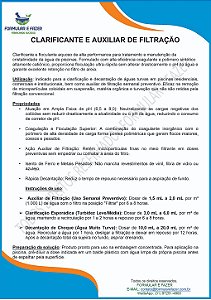 FORMULAÇÃO CLARIFICANTE E AUXILIAR DE FILTRAÇÃO PARA PISCINAS