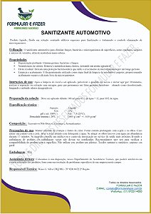 FORMULAÇÃO SANITIZANTE AUTOMOTIVO