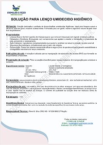 FORMULAÇÃO SOLUÇÃO PARA LENÇO UMIDECIDO HIGIÊNICO