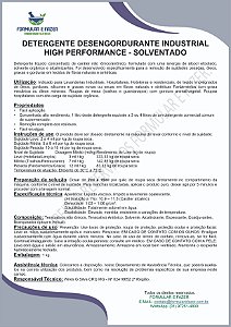 FORMULAÇÃO DETERGENTE DESENGORDURANTE INDUSTRIAL HIGH PERFORMANCE - SOLVENTADO