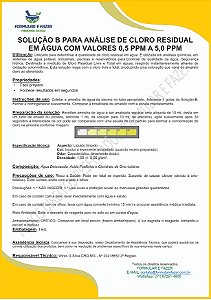 FORMULAÇÃO SOLUÇÃO B PARA ANÁLISE DE CLORO RESIDUAL EM ÁGUA COM VALORES 0,5 PPM A 5,0 PPM