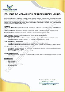 FORMULAÇÃO POLIDOR DE METAIS HIGH PERFORMANCE LIQUIDO