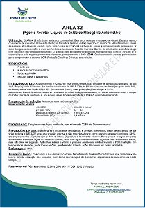 FORMULAÇÃO ARLA 32 (Agente Redutor Líquido de Óxido de Nitrogênio Automotivo)