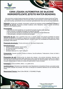 FORMULAÇÃO CERA LÍQUIDA AUTOMOTIVA DE SILICONE HIDROREPELENTE (EFEITO WATER-BEADING)