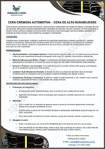 FORMULAÇÃO CERA CREMOSA AUTOMOTIVA - CERA DE ALTA DURABILIDADECERA