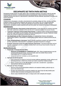 FORMULAÇÃO DECAPANTE DE TINTA PARA METAIS