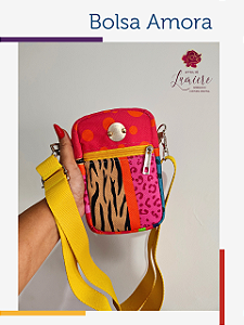 Bolsa Amora - Animal colors com amarelo
