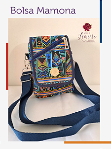 Bolsa Mamona - Étnica colorida com azul marinho