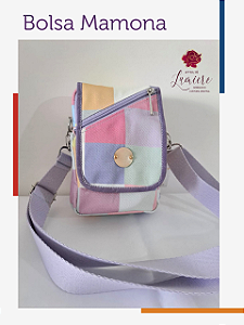 Bolsa Mamona - Quadrado colorido com lilás