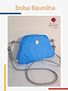 Bolsa Baunilha - Azul royal com cinza