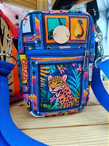 Bolsa Amora - Onça frases com azul bic