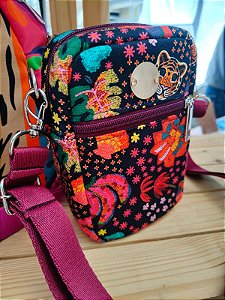 Bolsa Amora - Selva tropical com bordô