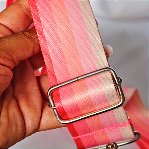 Alça Avulsa 4cm - Listrada rosa