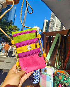 Bolsa Guaraná - Colorida com alça dourada
