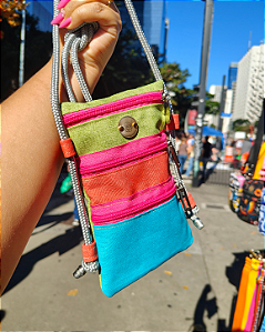 Bolsa Guaraná - Colorida com alça prata