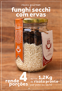 Risoto Funghi Secchi com Ervas - 4 Porções