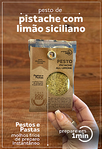 Molho Pesto de Pistache com Limão Siciliano
