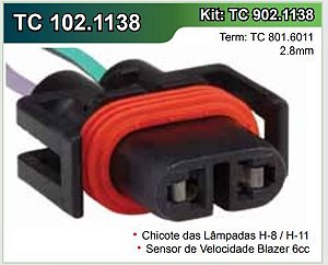 Chicote Lâmpadas H-8 H-11 Sensor Velocidade Blazer 6cc 2vias