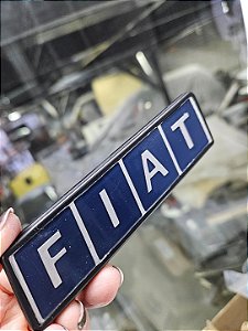 Emblema FIAT Porta-Malas Azul Moldura Preta IMPRESSO (1858)