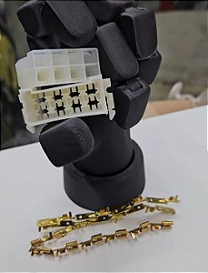 Conector 8 Vias M/F C/Terminais 6,3MM BRANCO P/INST SOM-2165