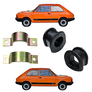 KIT Abraçadeira Caixa direção + Buchas Coxim LD/LE FIAT 147 / Derivados
