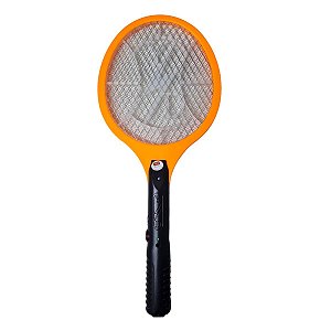 Raquete Elétrica Mata Mosquito Dengue Insetos Recarregável - Laranja (2533)