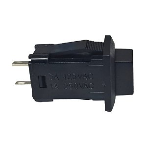 Interruptor Pulso PUSH momentâneo S/Trava Quadrado Preto