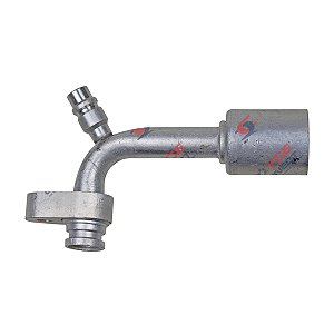 Conexão Block Fitting 90º 10mm Alumínio C/ Engate R134a Compressor (450312)