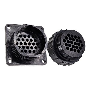 Kit  24 Vias Conector Painel Com Aba Circular Macho/ Fêmea