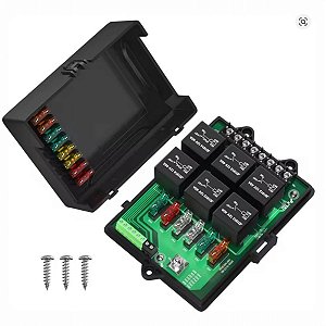 Caixa de Relé/Fusíveis Placa Circuito 12v Universal 6 Vias