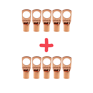 TERMINAL OLHAL M8 PARA FIO 10MM COBRE SC10-8 - 10 Unidades