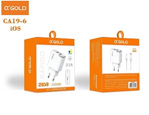 ca19-6 kit carregador ios 3,1a ,2usb
