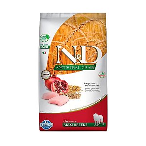 Ração N&D Ancestral Grain Cães Adultos Raças Grandes Sabor Frango 10,1kg