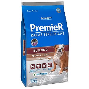 Ração Premier Raças Especificas Cães Adultos Bulldog Inglês Sabor Frango 12kg