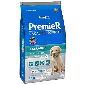 Ração Premier Raças Especificas Cães Filhotes Labrador Sabor Frango 12kg