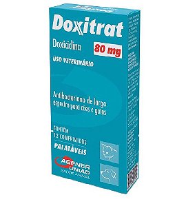 Antibiótico Agener Doxitrat Cães e Gatos 80mg 24 comprimidos